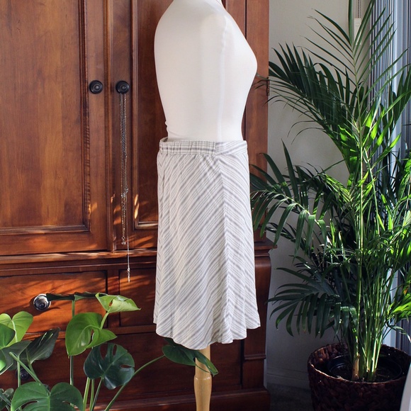 Linen Chevron Casual Skirt US size L - Picture 5 of 10